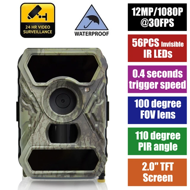 Cheap 2016 Newest 3.0C Trail Camera 12MP HD 1080P wild camera Infrared Scouting Trap 940nm IR LED Night Vision 16GB SD Hunting Camera