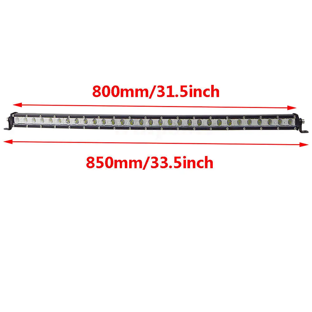 Тонкий светодиодный светильник Однорядный " 13" 2" 25" 3" 38" дюймов 30 Вт 60 Вт 90 Вт 120 Вт 150 Вт 180 Вт для внедорожника 4X4 светодиодный светильник - Цвет: 32inch combo beam