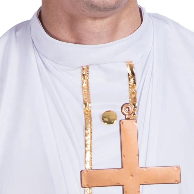 Bata blanca de Cosplay para hombre, disfraz de monje, Purim, Halloween, para adulto, obispo, padre, traje de fiesta de carnaval, Pastor cristiano, vestido de fantasía|adult halloween costumes|costumes whitehalloween costume - Bata blanca de Cosplay para hombre, disfraz de monje, Purim, Halloween, para adulto, obispo, padre, traje de fiesta de carnaval, Pastor cristiano, vestido de fantasía|adult halloween costumes|costumes whitehalloween costume -