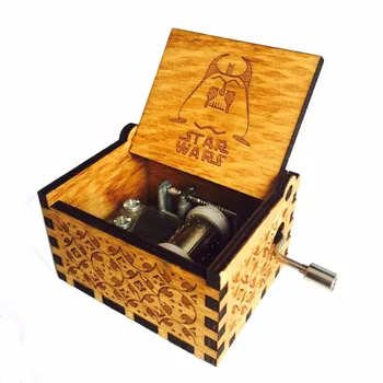 

Star Wars Music Box- 18 Note Mechanism Antique Carved Wooden Music Box Crafts Melody Castle in Hand Star Wars Fans Custom Gift