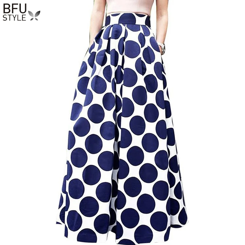 Polka Dot Skirt Cami NYC Prue Woven Polka-Dot Maxi Skirt Neiman