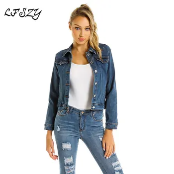 

Women's Denim jacket 2019 New Modis Blue Denim jacket female Hole Loose Blue Denim top Woman's Coat More Size S-XL