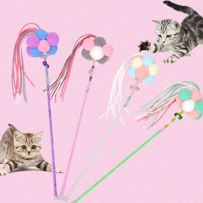 Funny Tassel Cat Toys Cat Teaser Wand Sticks Cat Interactive Puzzle