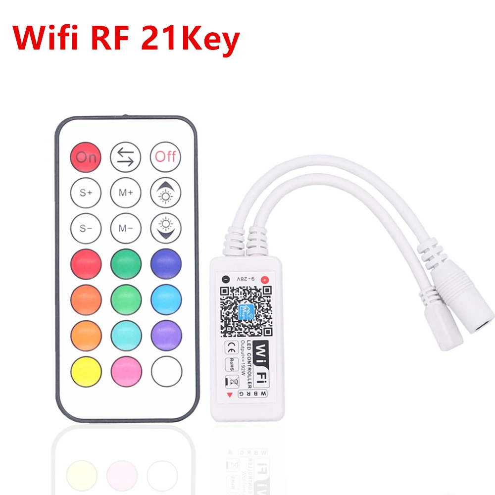 Wifi RGBW/RGBWW светодиодный контроллер Мини DC12V с RF 21Key/IR 24Key пульт дистанционного