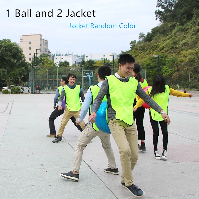 1 Ball 2 Jacket Outdoor Sports Company Team Working Cooperation Games for Parents Kids Party Travel Family sports football modetoss coins while refereeing for kids adult family outdoor bar club party game 1pc