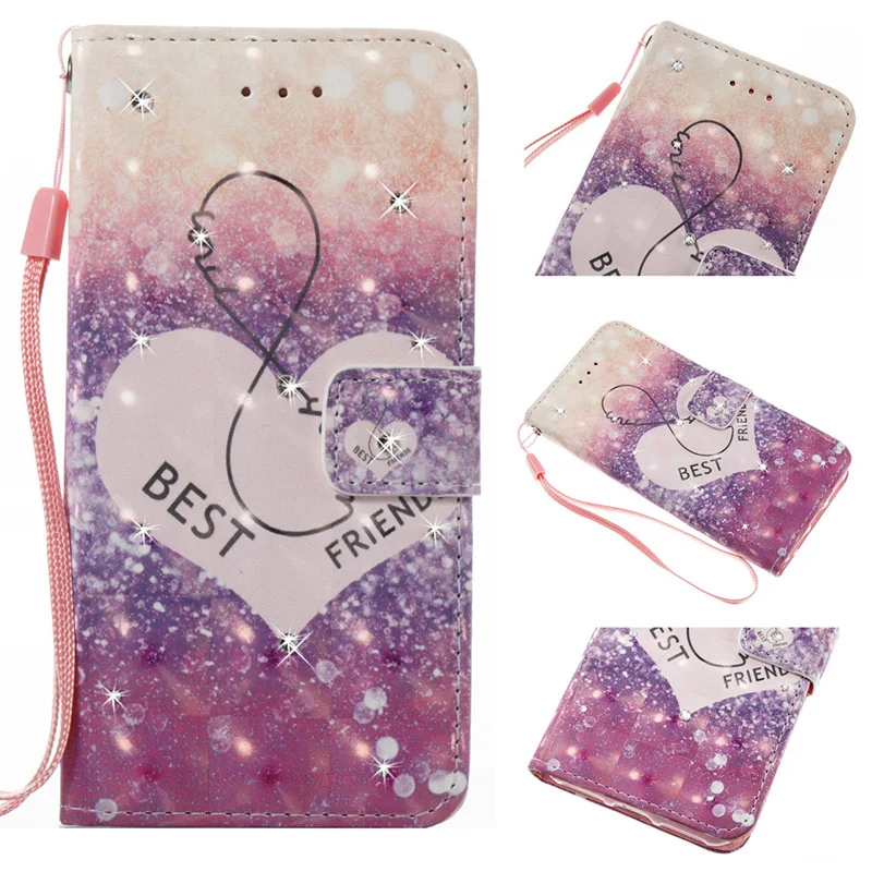 

Painted Flip Wallet Diamond Leather Phone Soft Silicone Cover Shell Fundas for Samsung Galaxy S5 S6 S7 Edge S8 Plus Note 8 Case