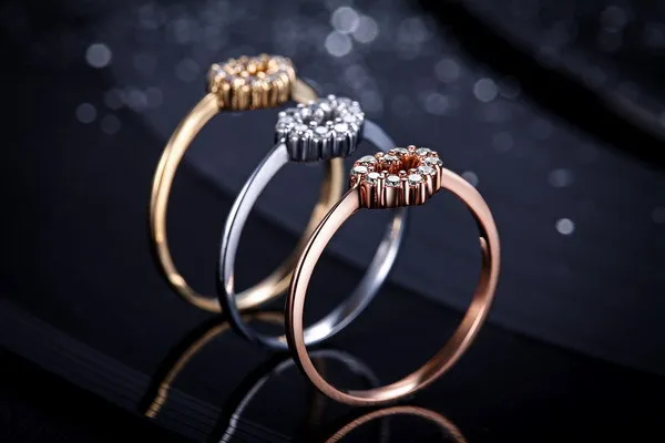 Ювелирные изделия ZOCAI W01550 из розового золота 0 16 карат|18k rose|cut engagement ringcutting ring |