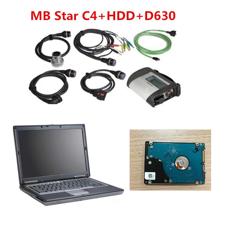 D630 ноутбук+ /12V Best MB STAR C4 SD CONNECT WI-FI диагностический инструмент SD C4 Поддержка 21 язык МБ диагностировать SD C4 DHL - Цвет: C4 and HDD with D630