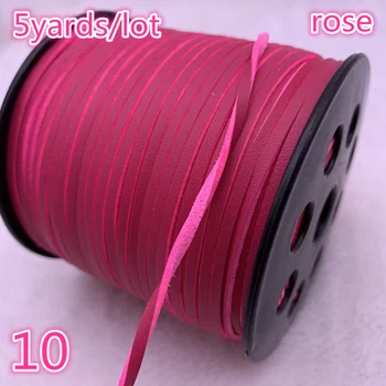 

New 5yards/lot 3mm Flat Faux Suede Braided Cord Korean Velvet Leather Handmade Beading Bracelet Jewelry Making String Rope #10