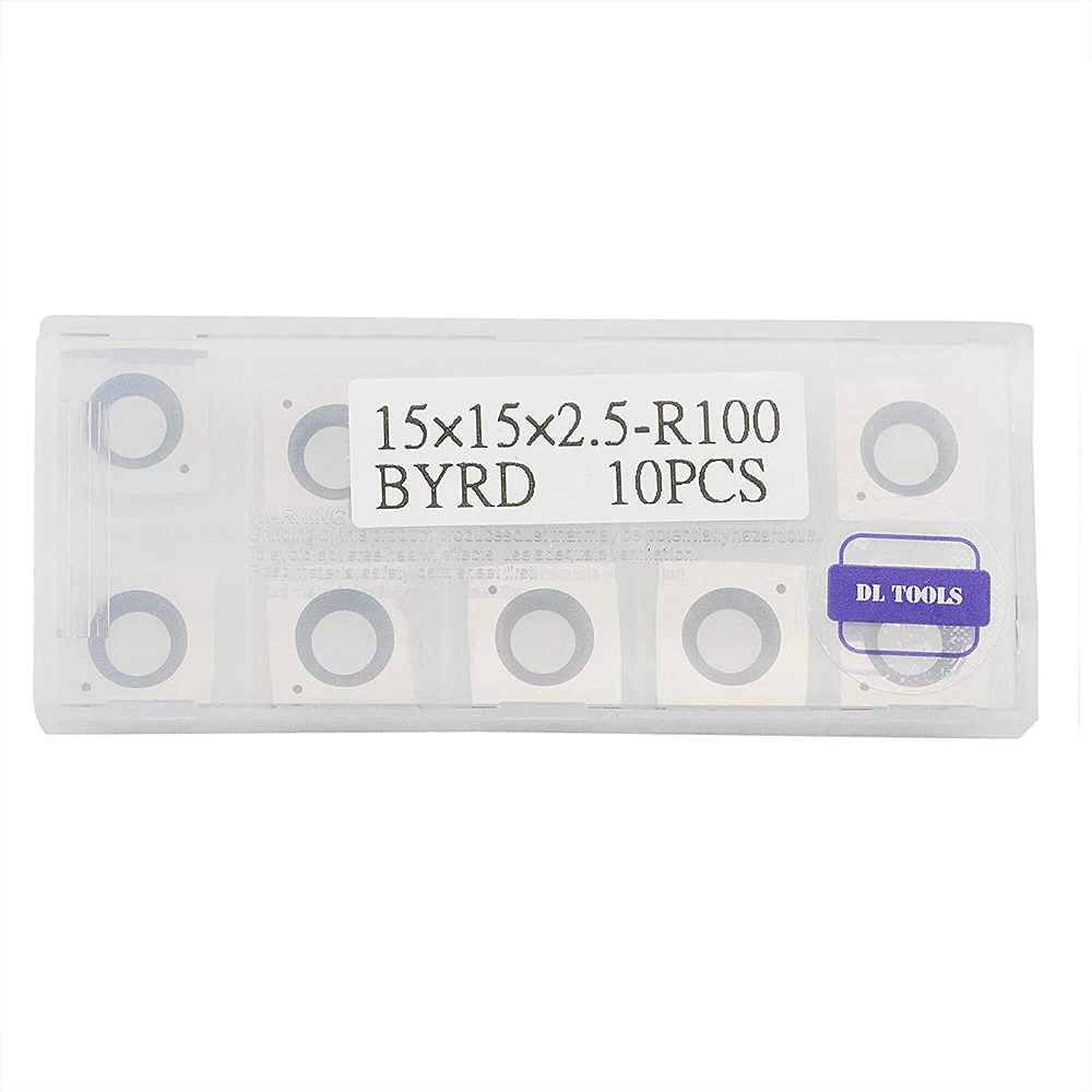 15mm (. 59 ) quadrado com 4 (100mm) raio de Carpintaria Carboneto De Inserção (15mm X 15mm X 2.5mm) jornal 4 borda para BYRD (Helicoidal)