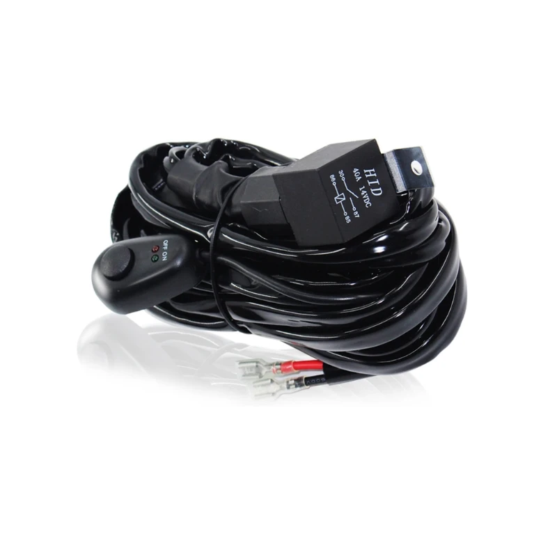 

Automobiles Wiring Harness Switch Relay Kit for Connect 1 LED/2 LED Work Driving Light Bar Car Lights Relay Switch Wire 300/180W