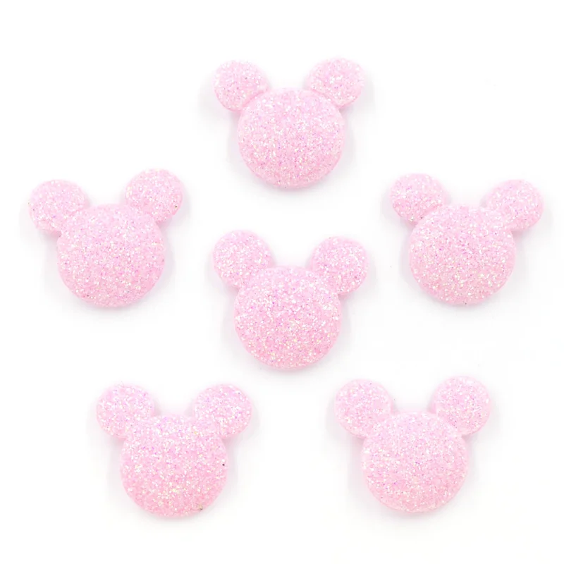 

60Pcs/Lot Handmade Mickey Head Shape Patches for Headwear Shiny Crafts Appliques for Card Making F02