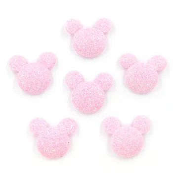 

60Pcs/lot Handmade Mouse Head Shape Patches for Headwear Shiny Crafts Appliques for Card Making F02