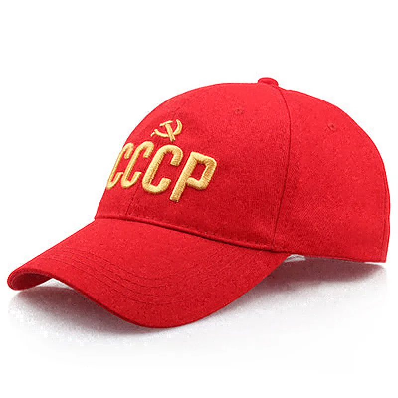 Унисекс CCCP СССР русские кепки Горячие koop Stijl бейсболки для женщин и мужчин Хлопок Snapback шляпа 3D вышивка хип хоп шапки оптом - Цвет: Красный