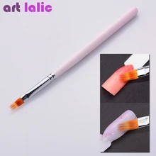 1 pc gradiente uv gel caneta desenho pintura escovas macias rosa lidar com manicure para unha arte caneta transferência manicure ferramenta
