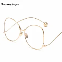 Longkeperer новые очки рамка для женщин прозрачные линзы сексуальные очки металлический сплав негабаритных очков рамка черный золотой розовый серебряный