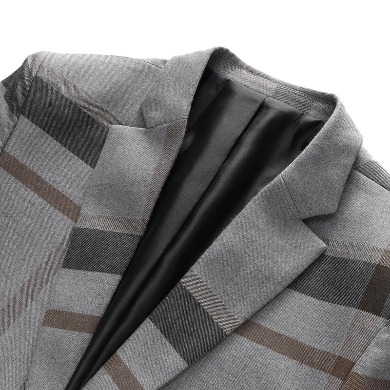Plyesxale синего/серого цветов костюм Для мужчин 2018 Slim Fit s смокинг Нарядные Костюмы