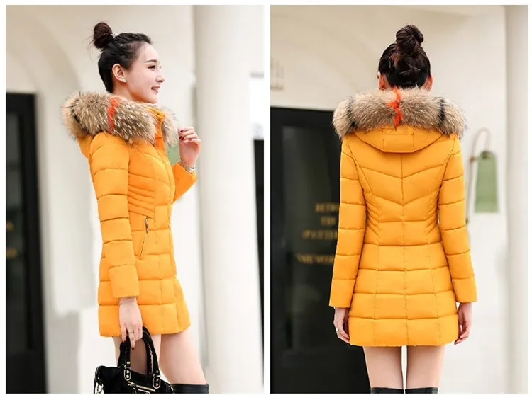 Women Winter Parkas Hooded Long Cotton Padded Jackets Big Fake Fur Collars Women Coat Winter Loose Outwear Jacket And Coat CH767 (20)