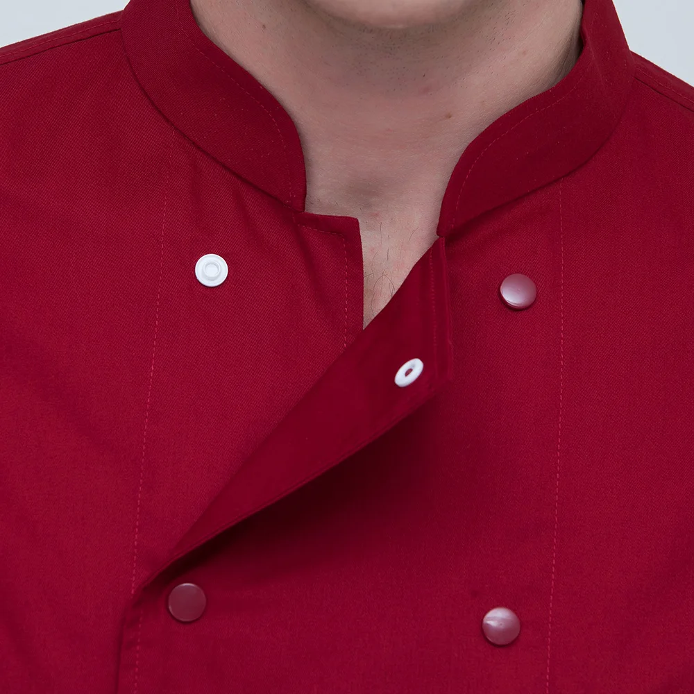 Short sleeved catering Workwear restaurant uniforms shirts hotel Kitchen Chef Jackets Double-breasted Food Service work clothes