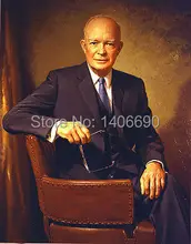 TOP art work -Christmas present # USA America President Dwight D. Eisenhower -36″ inch -handpaint oil painting on canvas-
