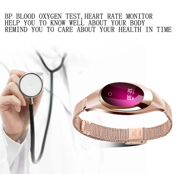 Металлический умный Браслет, пульсометр, кровяное давление, кислородный шагомер, умные часы для мужчин и женщин, водонепроницаемые для ios android телефона