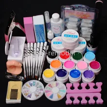 12 Цвет uv гель Кисточки Pen Типсы Лаки для ногтей полный инструмент DIY Набор Россия