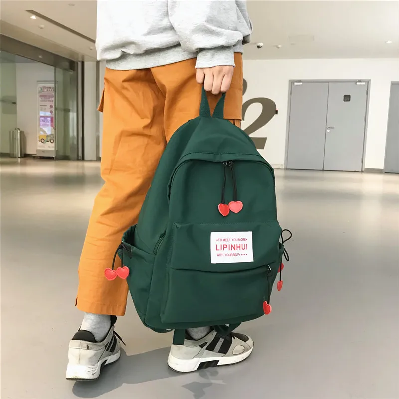  DCIMOR New Waterproof Nylon Backpack for women Heart Drawstring Travel Bag Teenage Girls Schoolbag  - 32983635965
