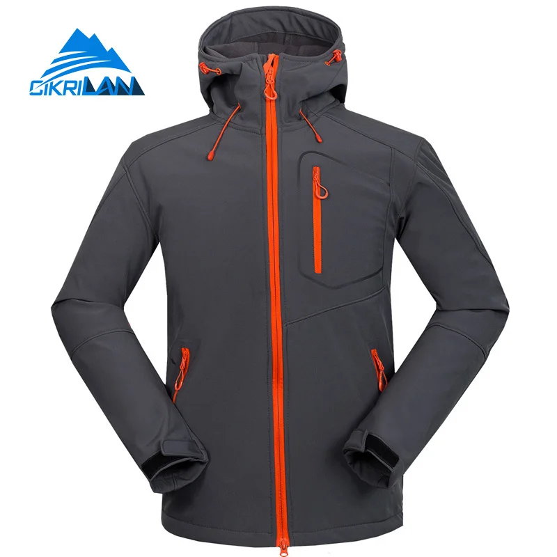 2016 Outdoor Sport Soft Shell Fleece Lining Hooded Coat Hiking Camping