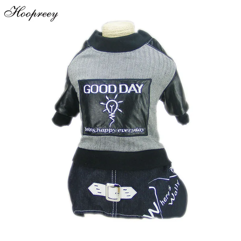 New Hot Sale Letters Jean Pet Jumpsuits with White Clasp Warm Lovely Comfortable Fashion Clothes for Small Medium Dogs 20E | Дом и сад