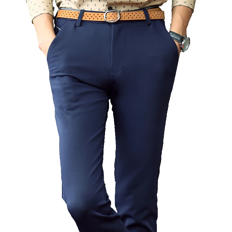 

BROWON Autumn Fashion Trousers Me Full Length Mid Waist Business Pants Korean Style Men Pantalon Homme Plus Size Clothes