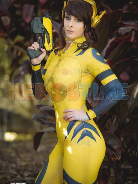 

3D print B.Va Costume D.Va Legendary Skin Cosplay Suit Lycra Spandex bva dva Zentai Catsuit, with Removable Gloves