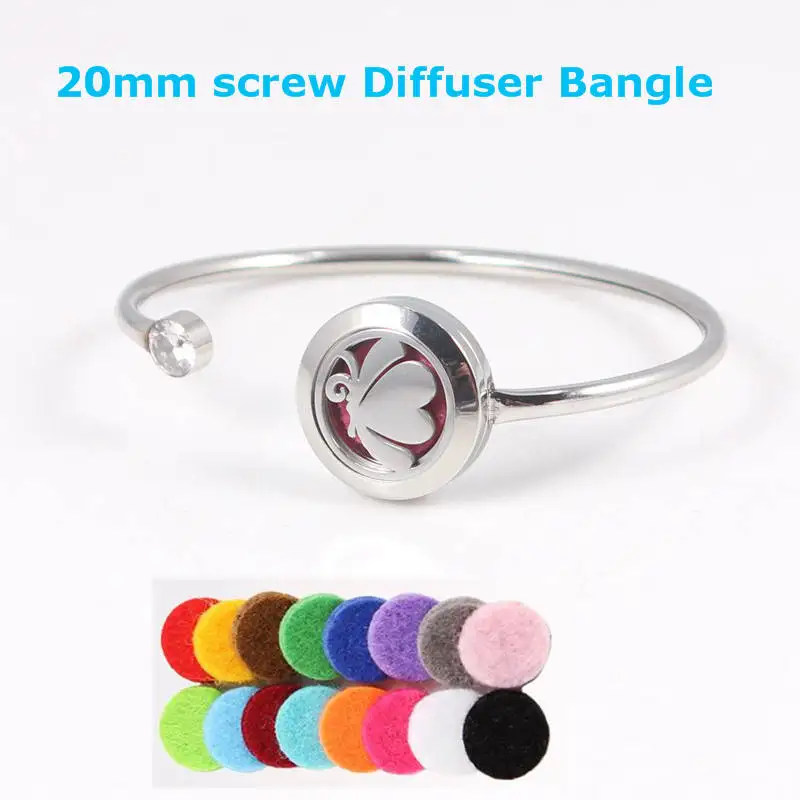 20mm Butterfly 316L Stainless Steel Aromatherapy Locket Bracelet Bangle Oil Diffuser Perfume Jewelry | Украшения и аксессуары