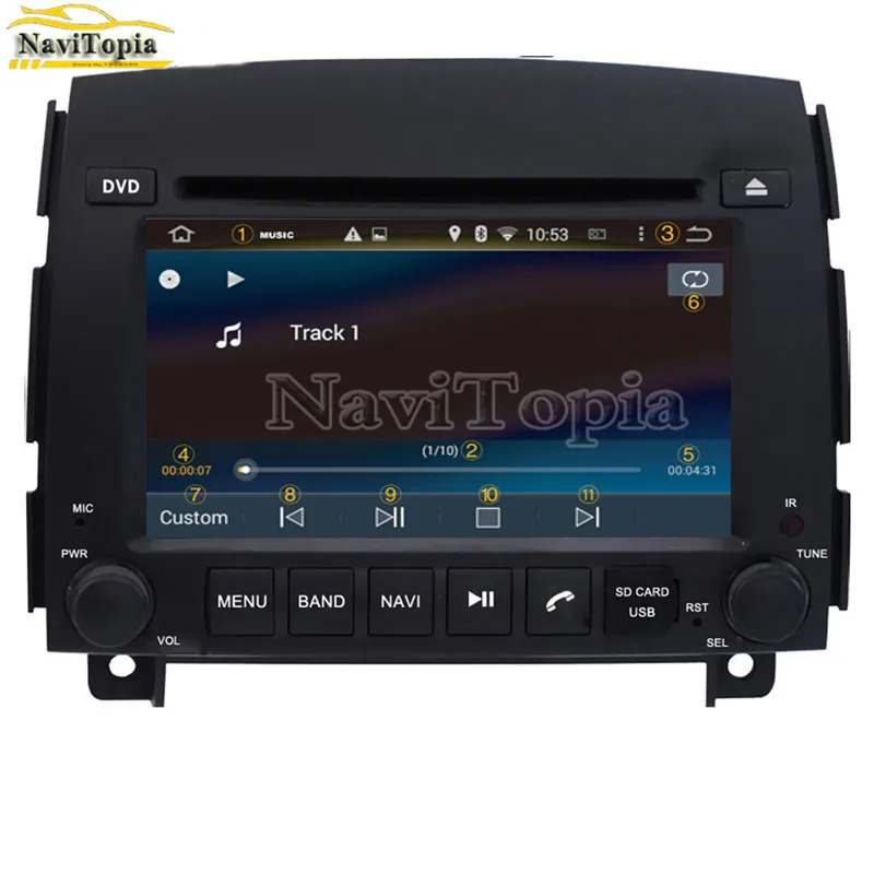 Excellent NAVITOPIA 4G RAM 64G ROM PX6 Six Core Android 9.0 Car DVD Player GPS Navigation for Hyundai Sonata NF Yu Xiang 2006 2007 2008- 12