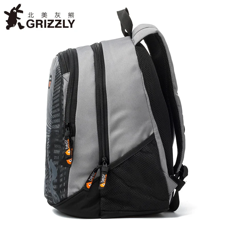 Детские рюкзаки GRIZZLY, детские школьные сумки для мальчиков, водонепроницаемые ортопедические школьные сумки на молнии для начальной школы 1-4 класса, сумка через плечо