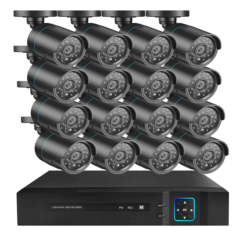 

PUAroom 1080P 16CH Home Security Camera System IP66 Weatherproof CCTV Cameras