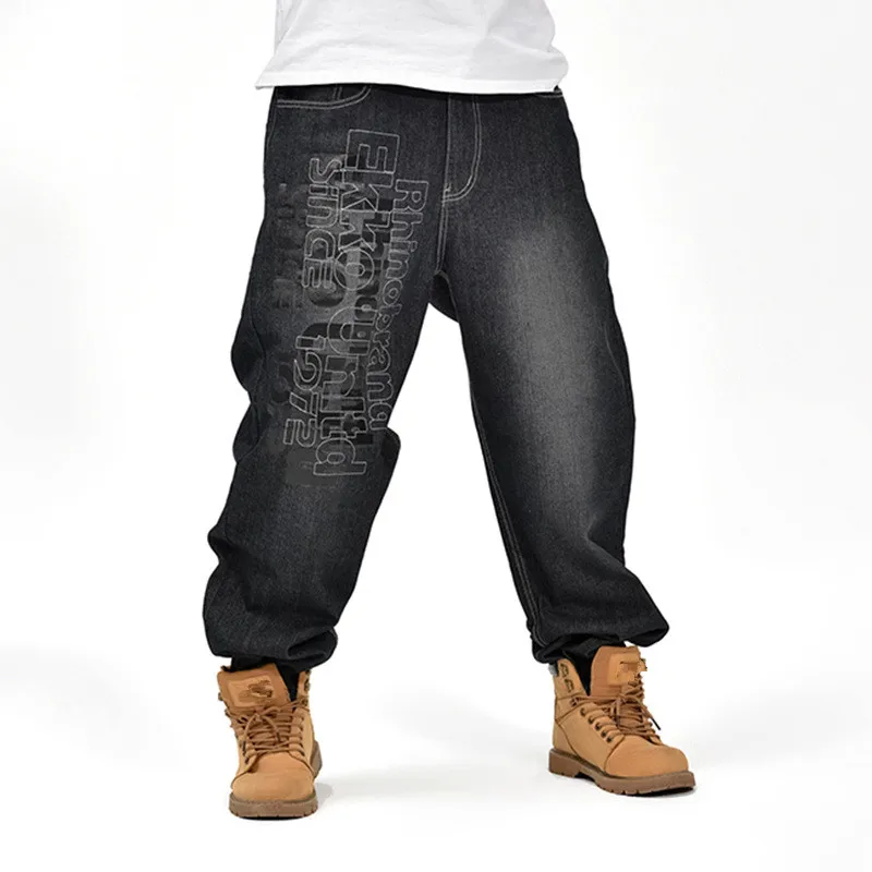 

Fashion Big size 46 Men Jeans Hiphop Seasons Leisure Loose Men's Hip Hop Denim Pants New Baggy Jeans Long Trousers Male Bottoms