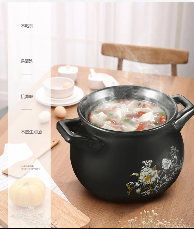 

Casserole pot high temperature resistant jar ceramic pot small casserole pot home fire gas soup pot large