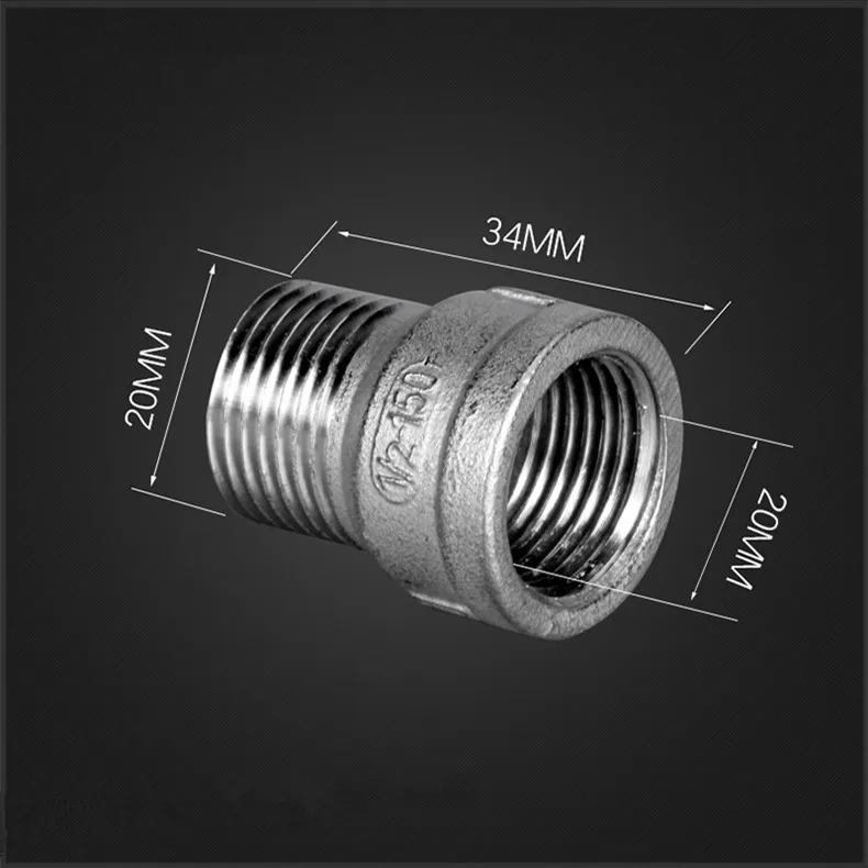 304 Stainless Steel Pipe Fitting 3/8" 1/2" 3/4" 1" 1-1/4" 1-1/2" BSP Male to Female Thread Tube Connector