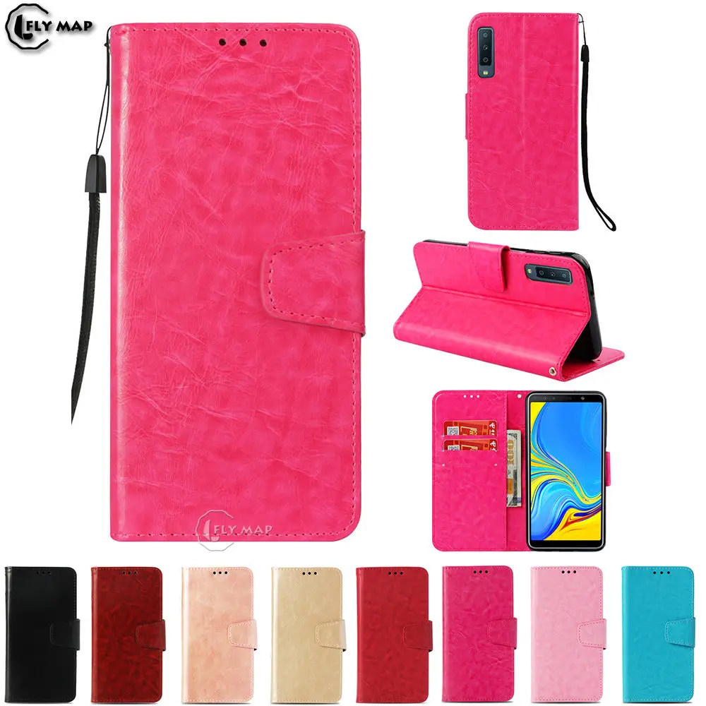 Vintage Flip Case For Samsung Galaxy A7 2018 A750 Wallet Phone Leather Cover Coque SM-A750FN SM-A750F/DS SM-A750GN/DS SM-A750N
