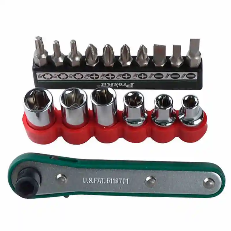 1PK 202B 16 in 1 Offset Ratchet & Socket Driver Set Screwdriver Non