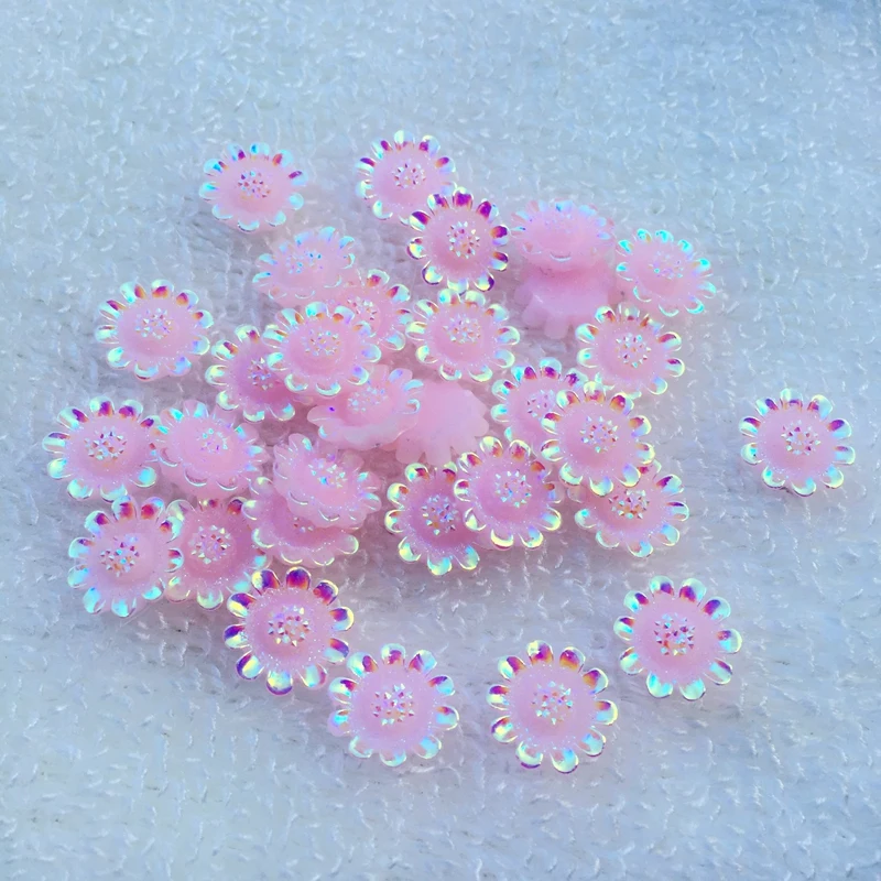 12mm 40pcs Flower Shape Crystal Sew On Rhinestone applique strass For Women Dresses-B084