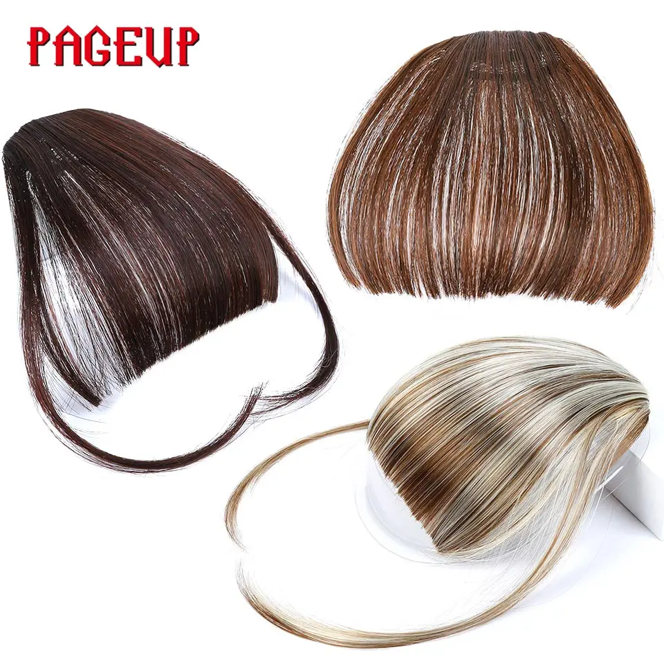 

Pageup 6 Colors Synthetic Natural Front Bangs Hair pieces Clip In Fake Bangs For Women Clip In Hair Extensions Short Front Bangs