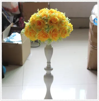 

SPR Free ship Bride holding-yellow-25cm*15pcs New arrival wedding kissing flower ball party decoraion Hotel Arcade ornaments