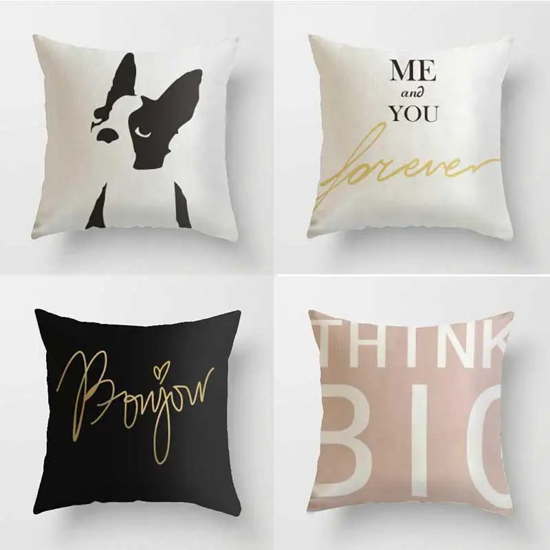 

Modern Minimalist Pineapple Pillow English Letter Bull Terrier Dog Home Decoration Nordic Style Cushion For Office Sofa Chair