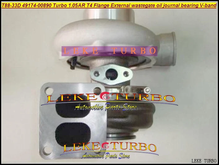 Turbo T88 T88-33D 49174-00890 49174 00890 Универсальный turbo Турбокомпрессор 1,05 AR T4 фланец масло журнал подшипника 97 мм v-диапазон 1000HP