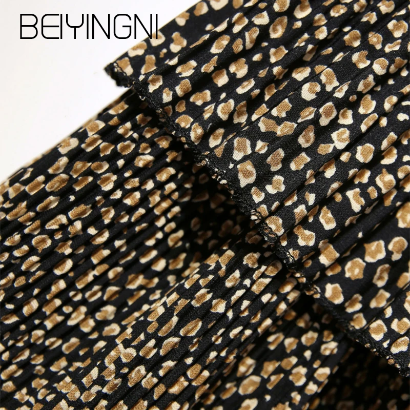 Beiyingni Leopard Printed Skirts Female Pleated Elastic Waist High Quality Fashion Skirt Women Chiffon Jupe Femme Cupcake Faldas Beiyingni Leopard Printed Skirts Female Pleated Elastic Waist High Quality Fashion Skirt Women Chiffon Jupe Femme Cupcake Faldas