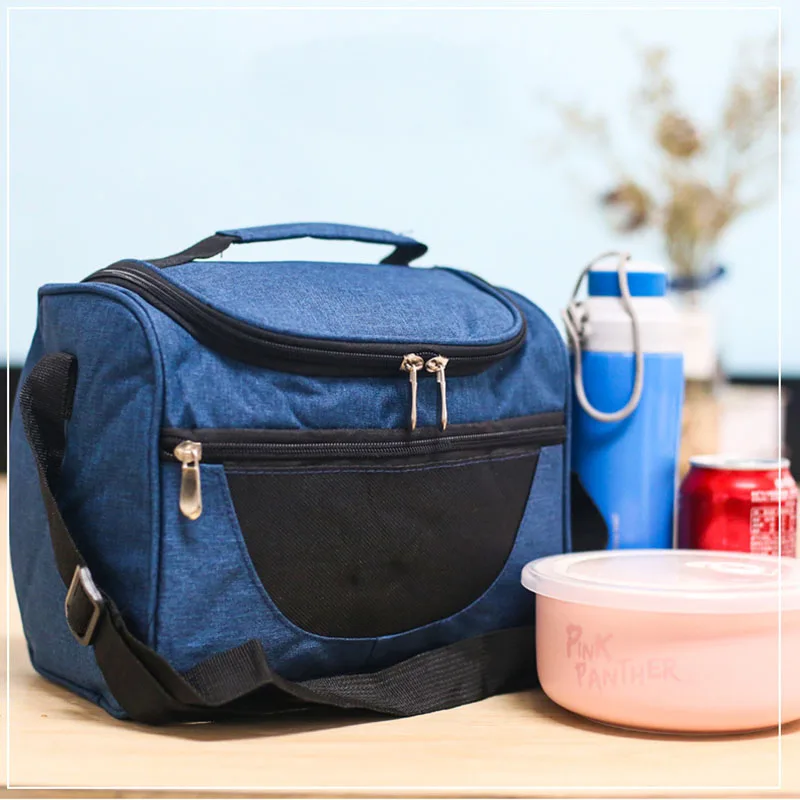 Водонепроницаемая сумка-холодильник на плечо для пикника, для хранения еды, для пикника, Термосумки для путешествий, для мужчин и женщин, сумки для обеда, теплоизоляционная сумка - Цвет: Синий