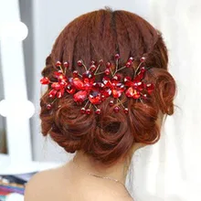 Изысканный красного цвета с украшением в виде кристаллов и жемчугом Headdress6
