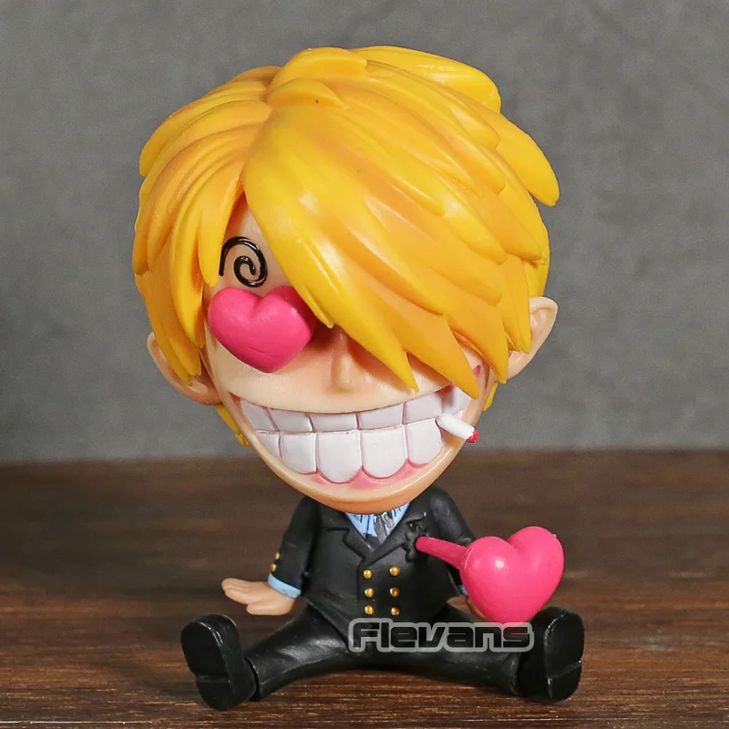 Anime One Piece Q Version Sanji PVC Figure Big Head Doll Collectible