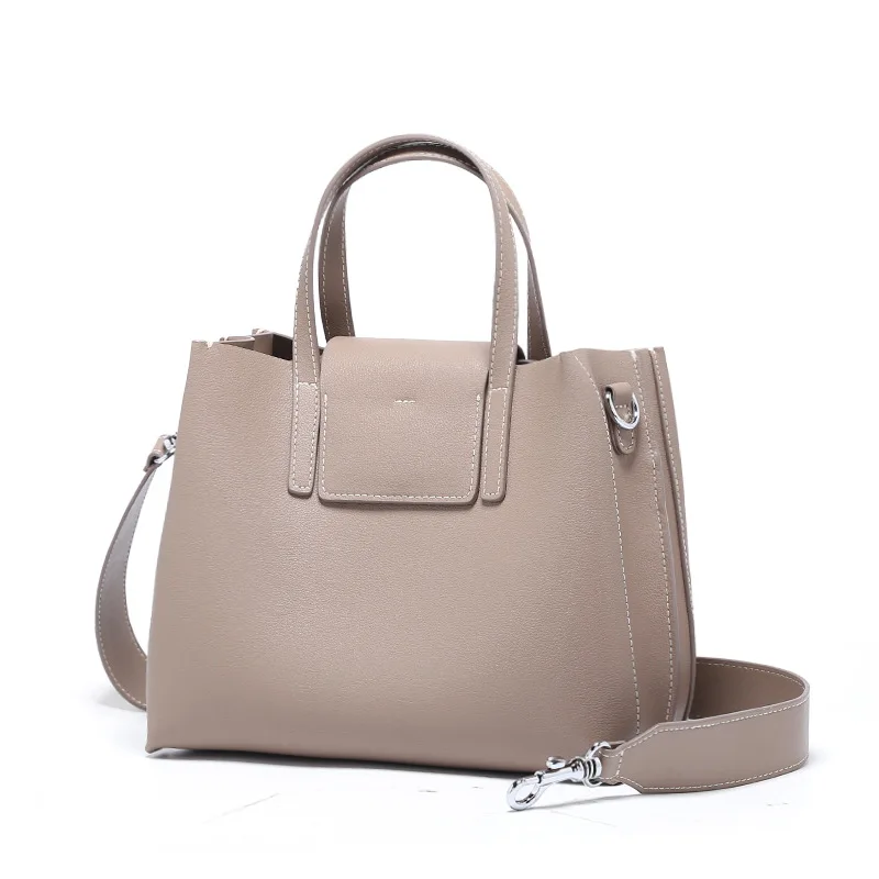 

Hot Sale Women Leather Totes Fashion Brand Design Women Handbag Split Leather Lady Shoulder Bag Zipper Cover Crossbody Bag